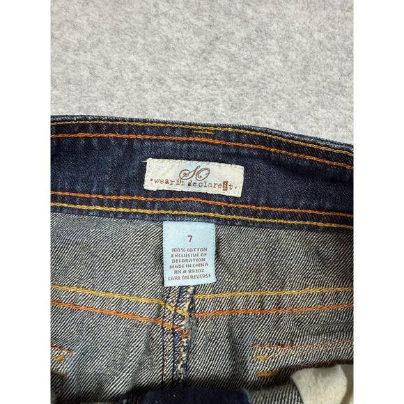 Y2K SO Junior Womens Size 7 Blue Denim Mini Skirt - Picture 3 of 6